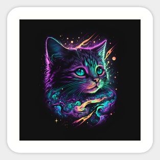 Cute Galaxy Cat Sticker